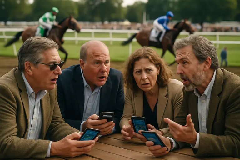 racing analyst reviewing past performances at a desk